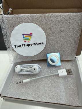 Apple iPod Shuffle 4th Generation Blue 2GB with Earbuds and Charging Cable